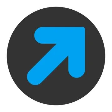 Arrow Up Right flat blue and gray colors round button 스톡 일러스트