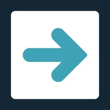 Arrow Right flat blue and white colors rounded button Illustrazione stock