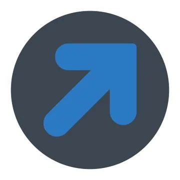 Arrow Up Right flat smooth blue colors round button 스톡 일러스트