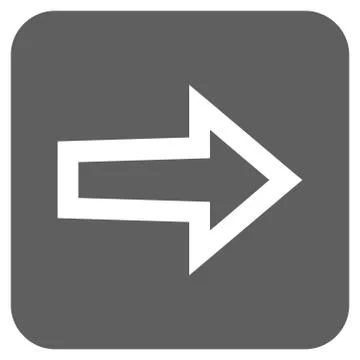 Arrow Right Flat Squared Glyph Icon Illustrazione stock