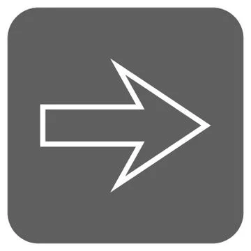 Arrow Right Flat Squared Glyph Icon Illustrazione stock