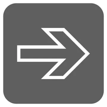 Arrow Right Flat Squared Vector Icon Stock Illustration