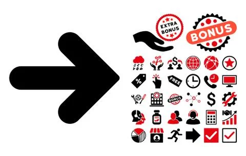 Arrow Right Flat Vector Icon with Bonus Illustrazione stock
