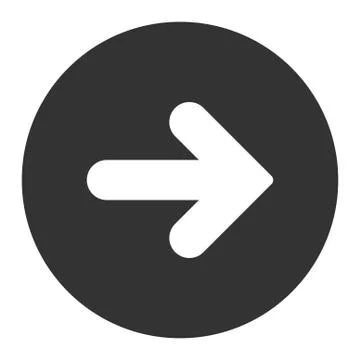 Arrow Right flat white and gray colors round button 스톡 일러스트