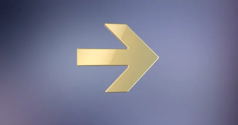 Arrow Right Gold 3d Icon 4K Video stock 66513648