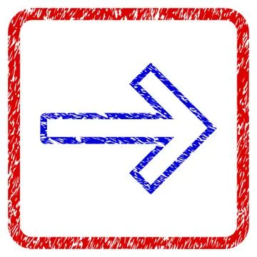 Arrow Right Grunge Framed Icon Stock Illustration