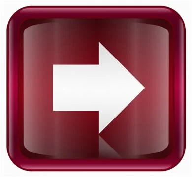 Arrow right icon red, isolated on white background Stockillustratie