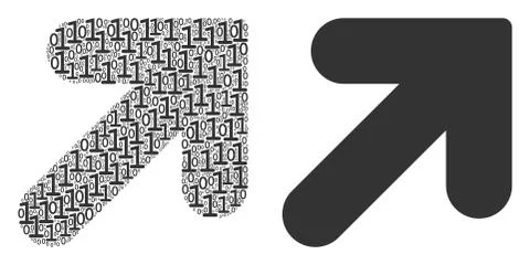 Arrow Up Right Mosaic of Binary Digits Illustrazione stock