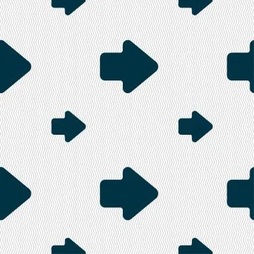 Arrow right, Next icon sign. Seamless pattern with geometric texture. Vector Stock Illustration