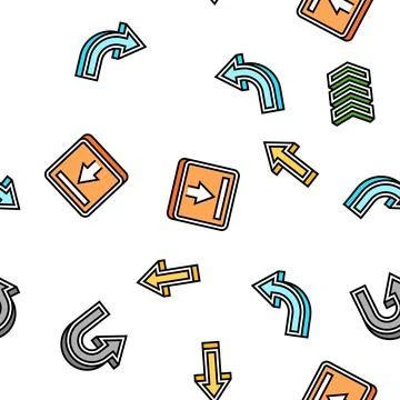 Arrow right next sign up vector seamless pattern Stockillustratie
