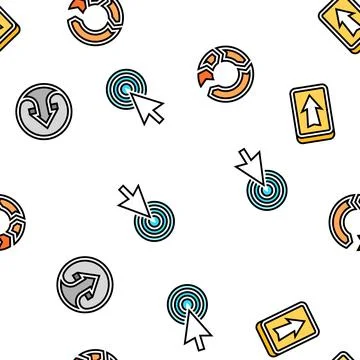 Arrow right next sign up vector seamless pattern イラスト素材