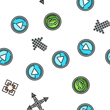 Arrow right next sign up vector seamless pattern Stock Illustration