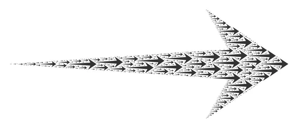 Arrow Right Recursion Collage of Itself Items 库存插图
