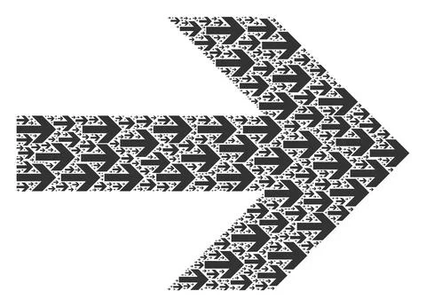 Arrow Right Recursion Collage of Itself Items 库存插图