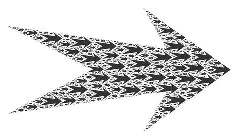 Arrow Right Recursion Collage of Itself Items 스톡 일러스트