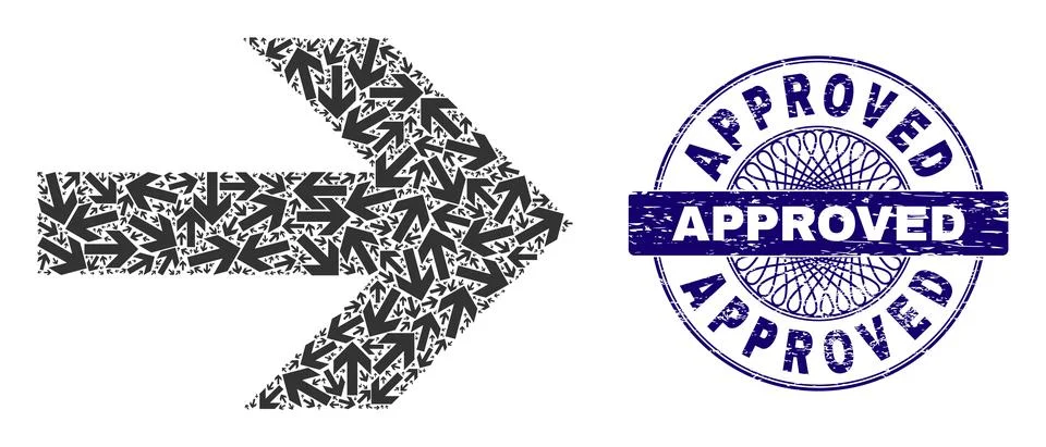 Arrow Right Recursion Composition of Arrow Right Items and Textured Approved Stock Illustration