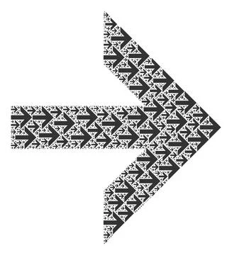 Arrow Right Recursion Composition of Itself Icons Illustrazione stock