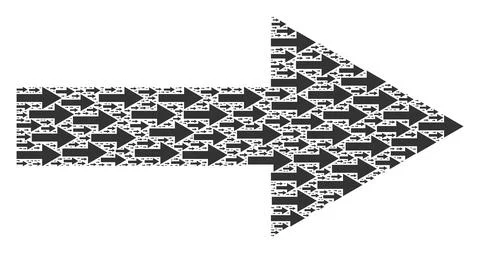 Arrow Right Recursion Composition of Itself Items Illustrazione stock