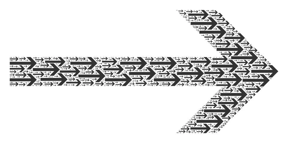 Arrow Right Recursive Collage of Itself Icons Illustrazione stock