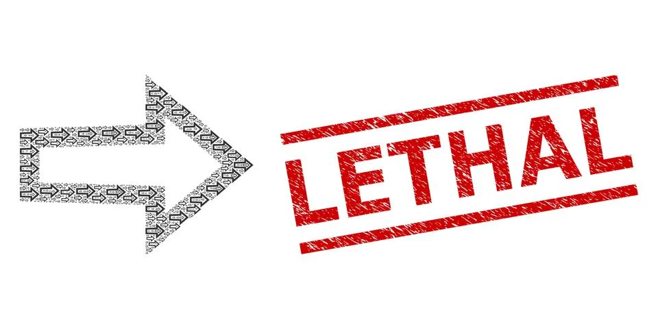 Arrow Right Recursive Composition of Arrow Right Items and Scratched Lethal Seal 스톡 일러스트