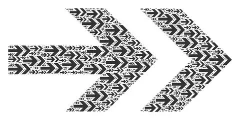 Arrow Right Recursive Composition of Itself Items Illustrazione stock