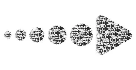 Arrow Right Recursive Mosaic of Itself Icons 스톡 일러스트