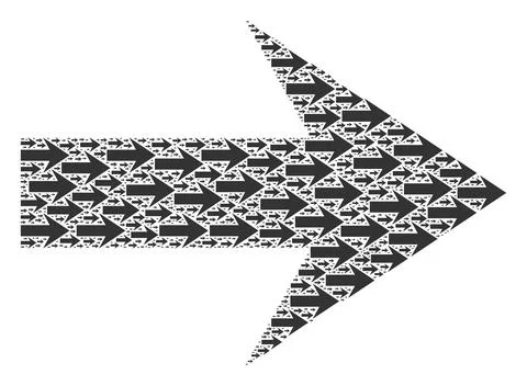 Arrow Right Recursive Mosaic of Itself Icons Illustrazione stock