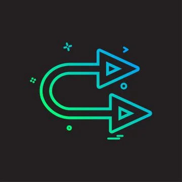 Arrow right same two way icon vector design Illustrazione stock