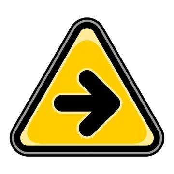 Arrow Right Sign Triangular Sticker Illustrazione stock