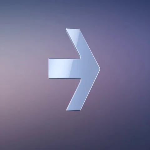 Arrow Right Silver 3d Icon Stock Footage 69719794