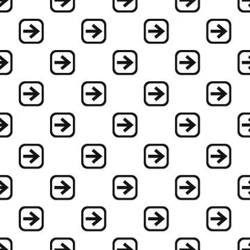 Arrow right square button pattern, simple style Stock Illustration