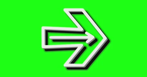 Arrow right symbol animation with green screen background Stock Footage 253171503
