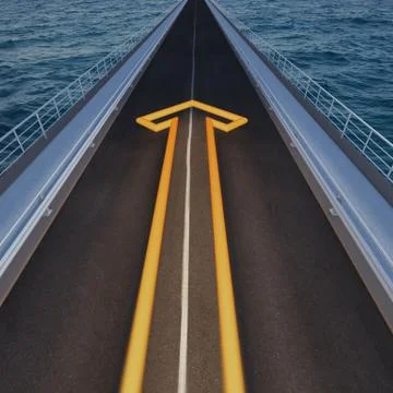 Arrow on the road 库存插图
