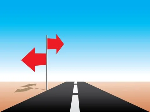 Arrow on the road illustrator 3d design vector Stock Illustration