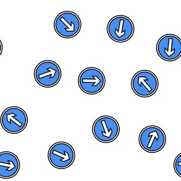 Arrow road sign vector seamless pattern イラスト素材