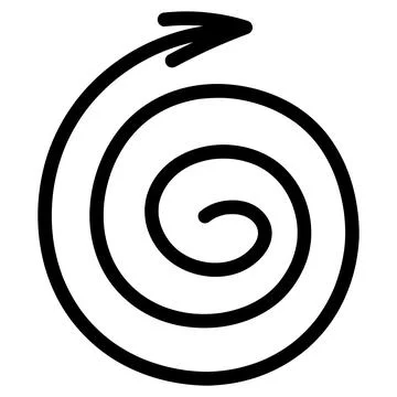 Arrow rotates in a spiral. Sketch. Vector illustration. Doodle style. Stockillustratie