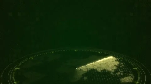 Arrow rotating and igniting different sector of a terrain in the circle Stock Footage 261851637