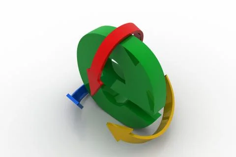 Arrow rotating the letter e Free Stock Illustration