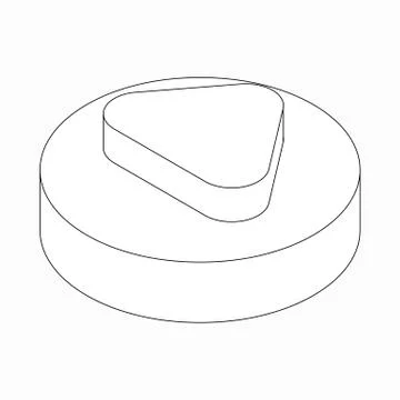 Arrow with round corners icon, isometric 3d style 스톡 일러스트