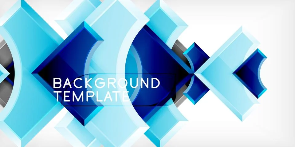 Arrow with round elements. Color geometric shapes background. Vector Stock Illustration