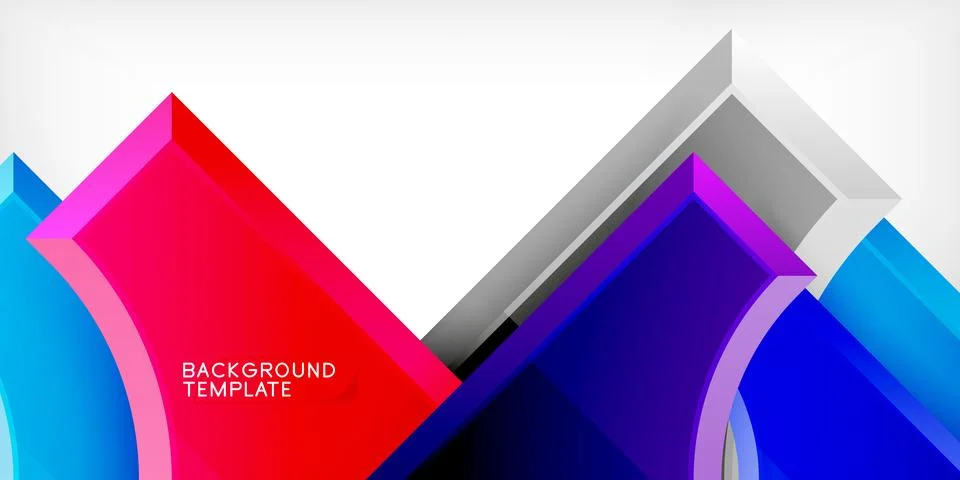 Arrow with round elements. Color geometric shapes background. Vector 스톡 일러스트