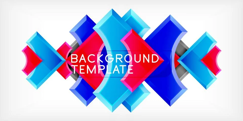 Arrow with round elements. Color geometric shapes background. Vector Stock Illustration