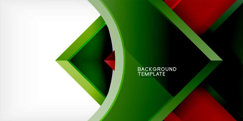 Arrow with round elements. Color geometric shapes background. Vector 스톡 일러스트
