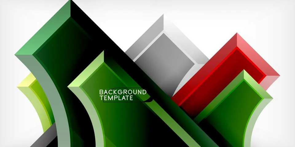 Arrow with round elements. Color geometric shapes background. Vector 스톡 일러스트