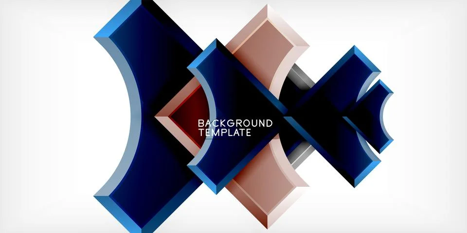 Arrow with round elements. Color geometric shapes background. Vector Illustrazione stock