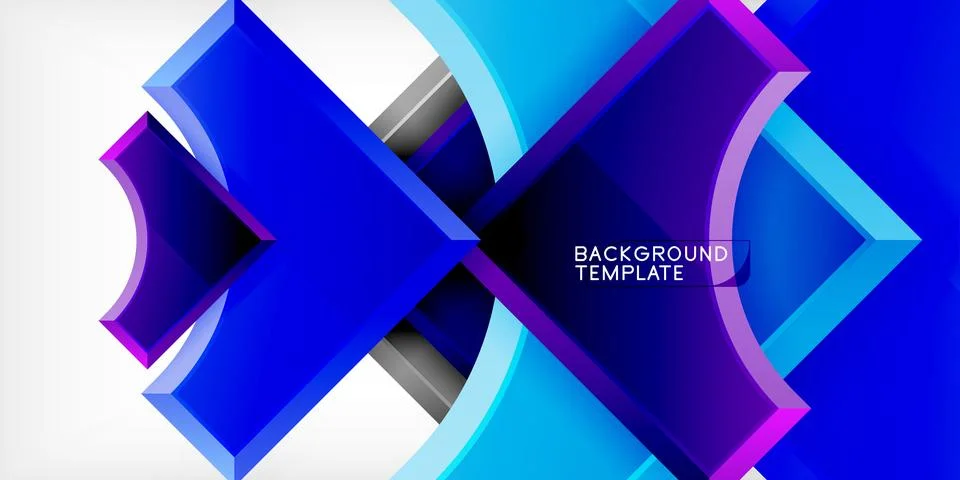 Arrow with round elements. Color geometric shapes background. Vector Stock Illustration