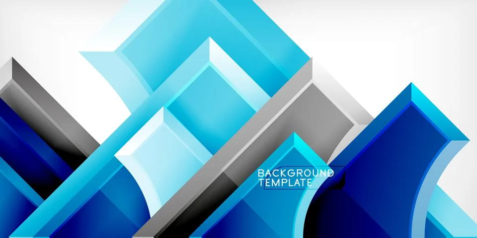 Arrow with round elements. Color geometric shapes background. Vector Stock Illustration