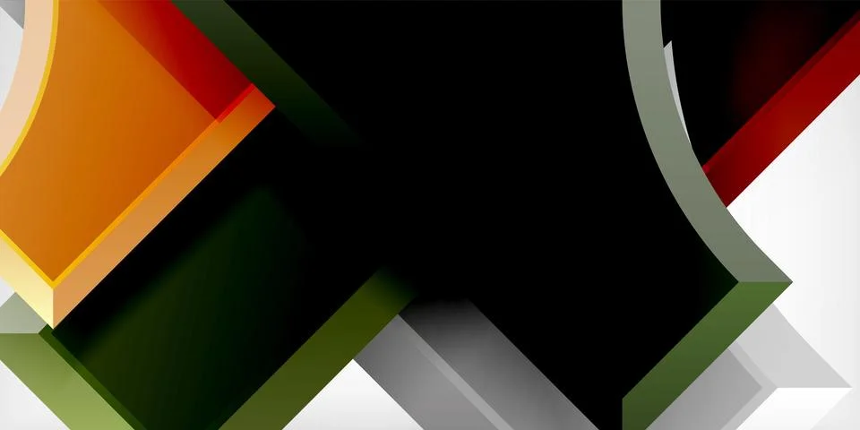 Arrow with round elements. Color geometric shapes background. Vector 库存插图