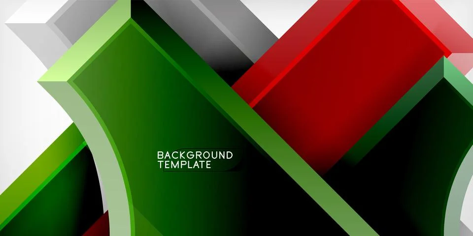 Arrow with round elements. Color geometric shapes background. Vector Stock Illustration