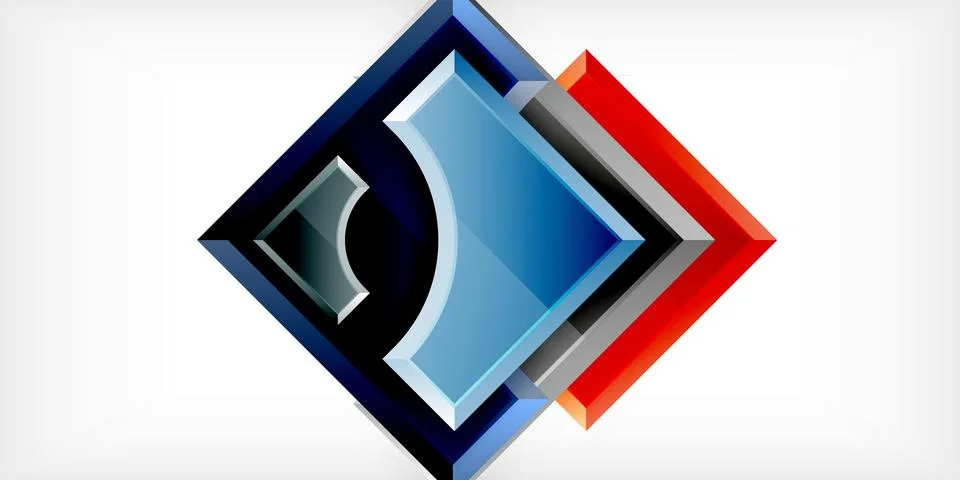 Arrow with round elements. Color geometric shapes background. Vector 스톡 일러스트